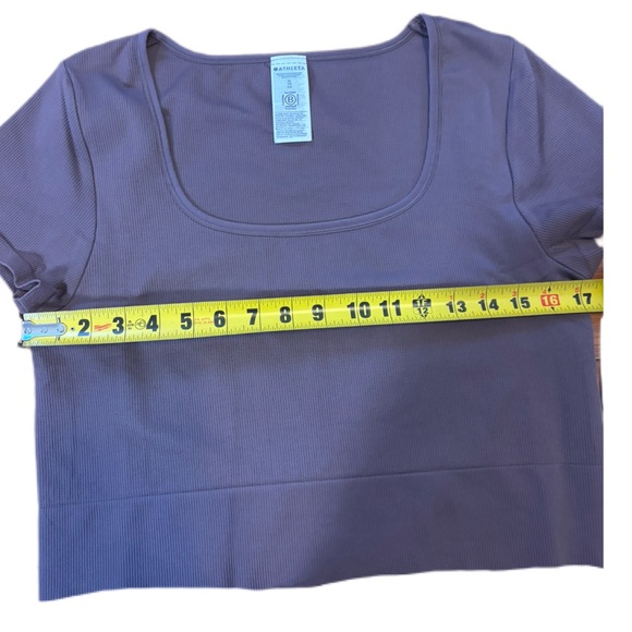 NWT Athleta Aurora Seamless Short Sleeve Crop Top XL Smoky Rose Yoga Gym - Picture 9 of 11